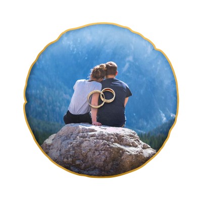 (25cm Circle) Gold Soft Velvet Polyester Fabric (Personalised with Text)