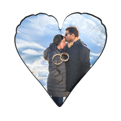 (25cm Heart) Black & Gold Soft Velvet Polyester Fabric (Personalised with Text)