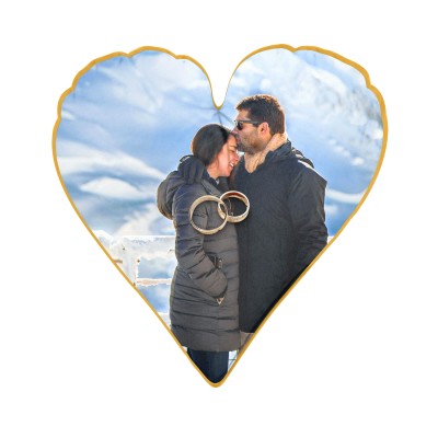 (25cm Heart) Gold Soft Velvet Polyester Fabric (Personalised with Text)