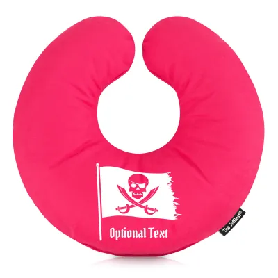 (25cm) (Pirate Design) Hot Pink (Fuchsia) Soft Velvet Polyester Fabric (Personalised with Text)