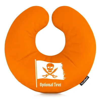 (25cm) (Pirate Design) Burnt Orange Soft Velvet Polyester Fabric (Personalised with Text)