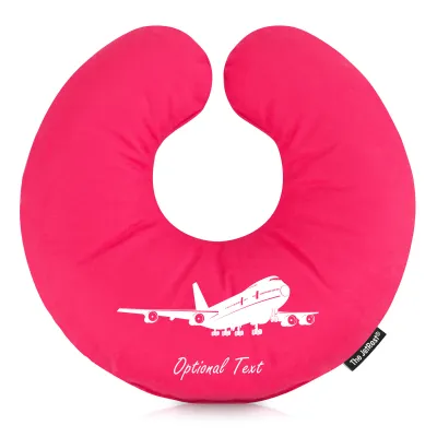 (25cm) (Plane Icon) Hot Pink (Fuchsia) Soft Velvet Polyester Fabric (Personalised with Text)