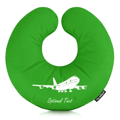 (25cm) (Plane Icon) Bright Green Soft Velvet Polyester Fabric (Personalised with Text)