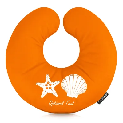 (25cm) (Starfish Icon) Burnt Orange Soft Velvet Polyester Fabric (Personalised with Text)