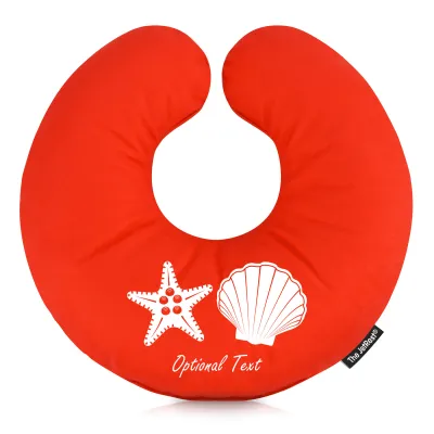 (25cm) (Starfish Icon) Red Soft Velvet Polyester Fabric (Personalised with Text)