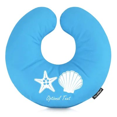 (25cm) (Starfish Icon) Sky Blue Soft Velvet Polyester Fabric (Personalised with Text)