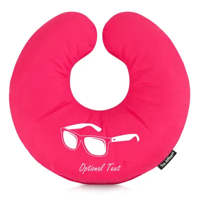 (25cm) (Sunglasses Icon) Hot Pink (Fuchsia) Soft Velvet Polyester Fabric (Personalised with Text)