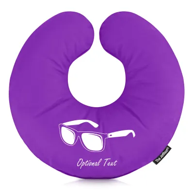 (25cm) (Sunglasses Icon) Purple Soft Velvet Polyester Fabric (Personalised with Text)