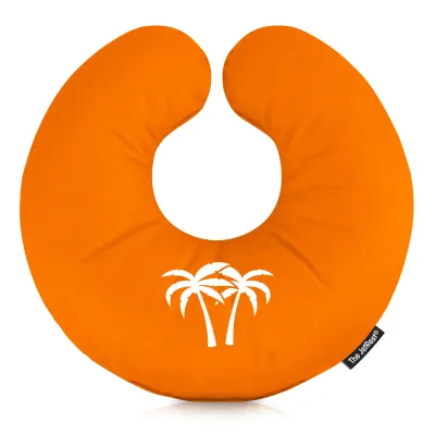 (30cm) (Palm Trees Icon) Burnt Orange Soft Velvet Polyester Fabric (Personalised with Text)