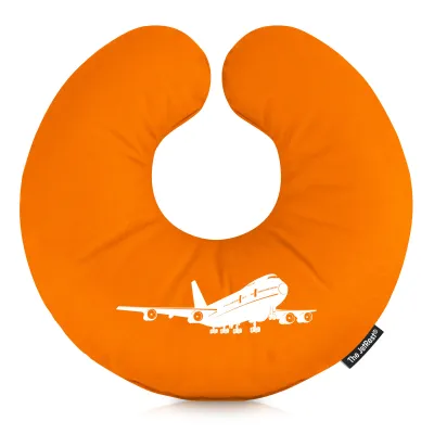 (30cm) (Plane Icon) Burnt Orange Soft Velvet Polyester Fabric (Personalised with Text)