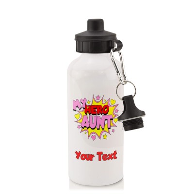 in White (600ml) with Screw Cap (Aunt) (Personalised with Text)
