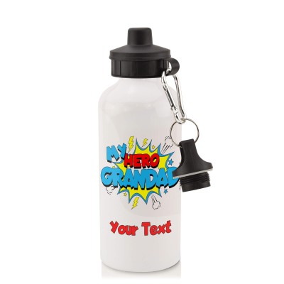 in White (600ml) with Screw Cap (Grandad) (Personalised with Text)