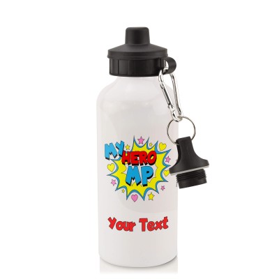 in White (600ml) with Screw Cap (MP) (Personalised with Text)