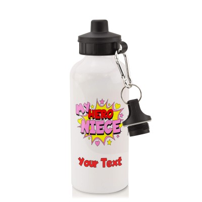 in White (600ml) with Screw Cap (Niece) (Personalised with Text)