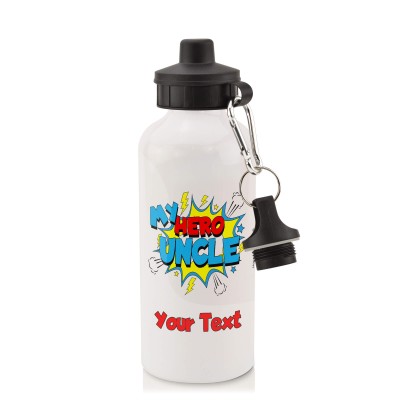 in White (600ml) with Screw Cap (Uncle) (Personalised with Text)