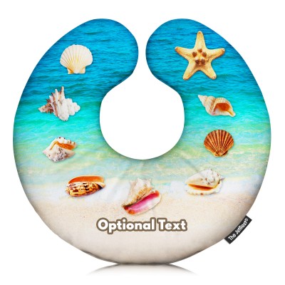 (30cm) with Beach Design Soft Velvet Polyester Fabric (Optional Personalised Gift Text)