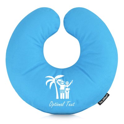 (Cheers Couple Icon) - Sky Blue Soft Velvet Polyester Fabric (Personalised with Text)