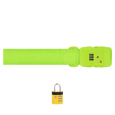 - Green Strap - Yellow Padlock (Personalised with Text)