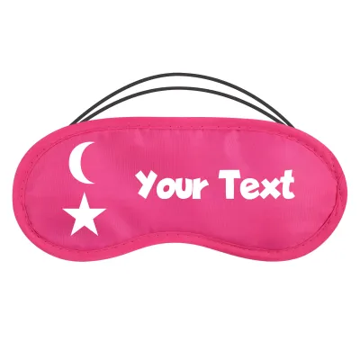 with Moon & Stars Theme - Fuchsia Pink Polyester (Personalised with Text)