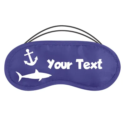 with Sharks and Anchor Print - Royal Blue Polyester (Personalised with Text)