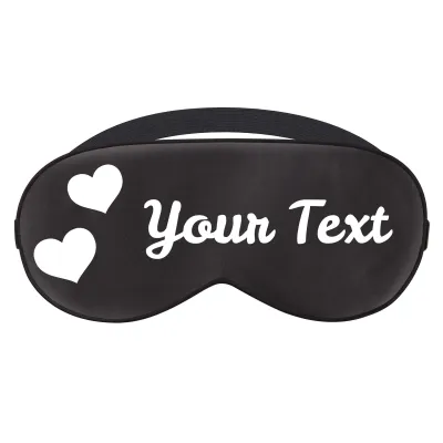 with Love Hearts Theme - Black (Personalised with Text)