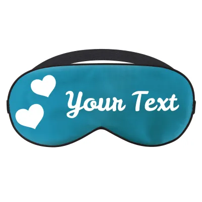 with Love Hearts Theme - Peacock Blue (Personalised with Text)