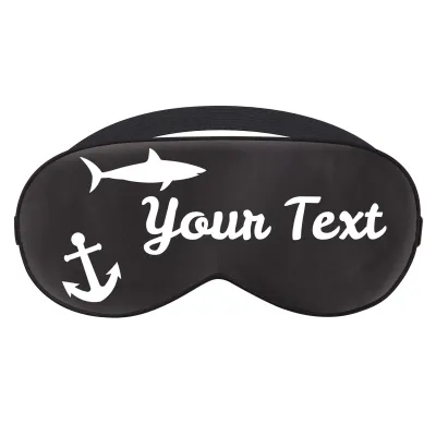 with Sharks and Anchor Print - Black (Personalised with Text)