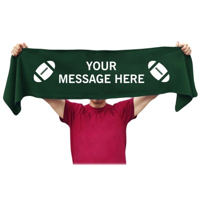 Small (75cm x 15cm) Rugby Theme - Dark Green Fleece Fabric (Personalised with Text)