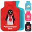 Hot Water Bottle Cover with Personalised Text &amp; Free Rubber Bottle