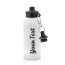 in White (600ml) with Screw Cap Black (Personalised with Text)