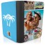 (UK Standard 21cm) (Palm Trees Icon) Sky Blue (Personalised with Text)