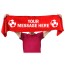 Small (75cm x 15cm) Football Theme - Red Fleece Fabric (Personalised with Text)